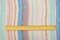 Blue-Orange-Multi Famous Maker Cotton Stripe Printed Lawn Woven Fabric By the Yard